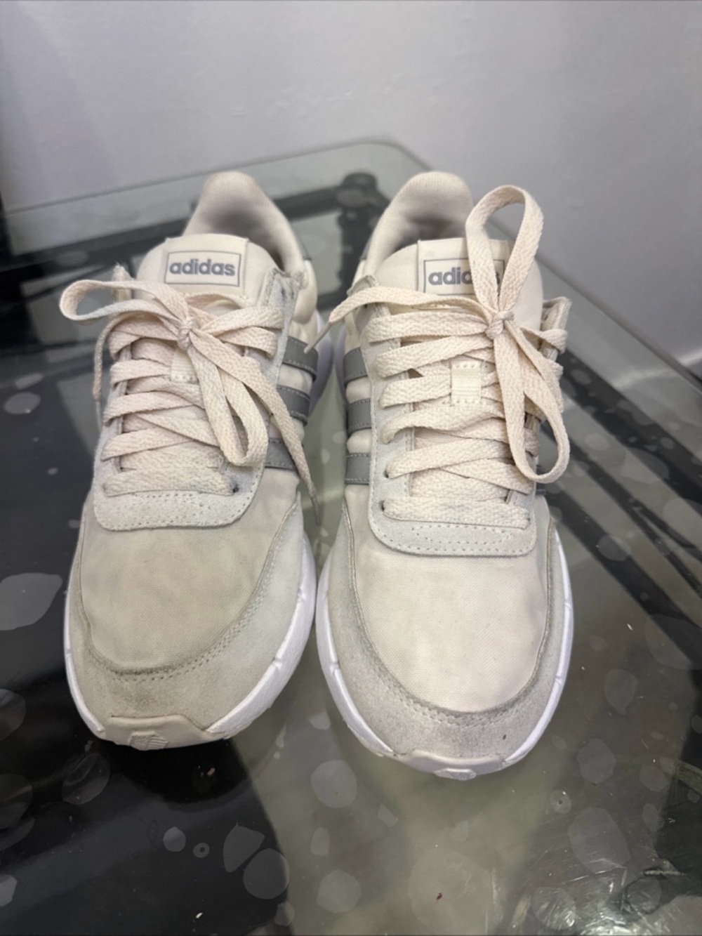 adidas Women's Beige Gray Athletic Sneakers